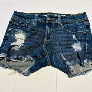 Distressed Denim Women Shorts Low Rise